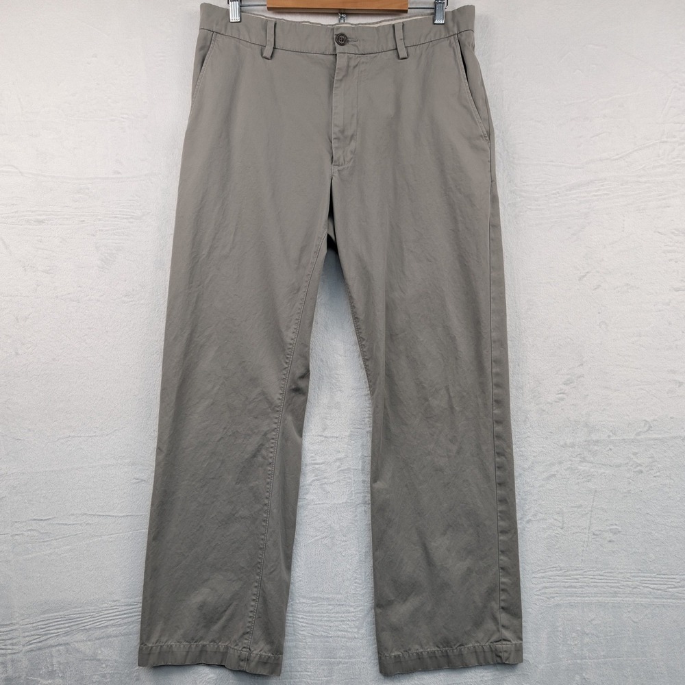 Banana Republic Pants Men's 35x34 Gray Tan Chino Workwear Boot Cut Canvas Y2K
